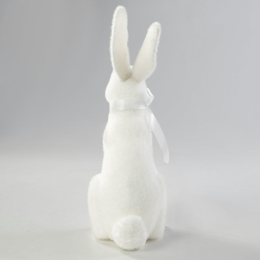 20" Flocked Easter Rabbit: White