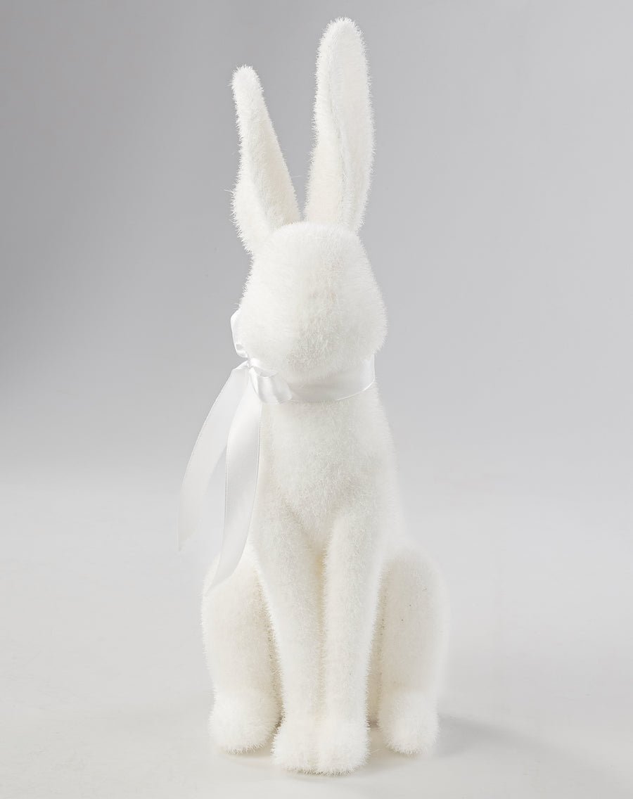 20" Flocked Easter Rabbit: White