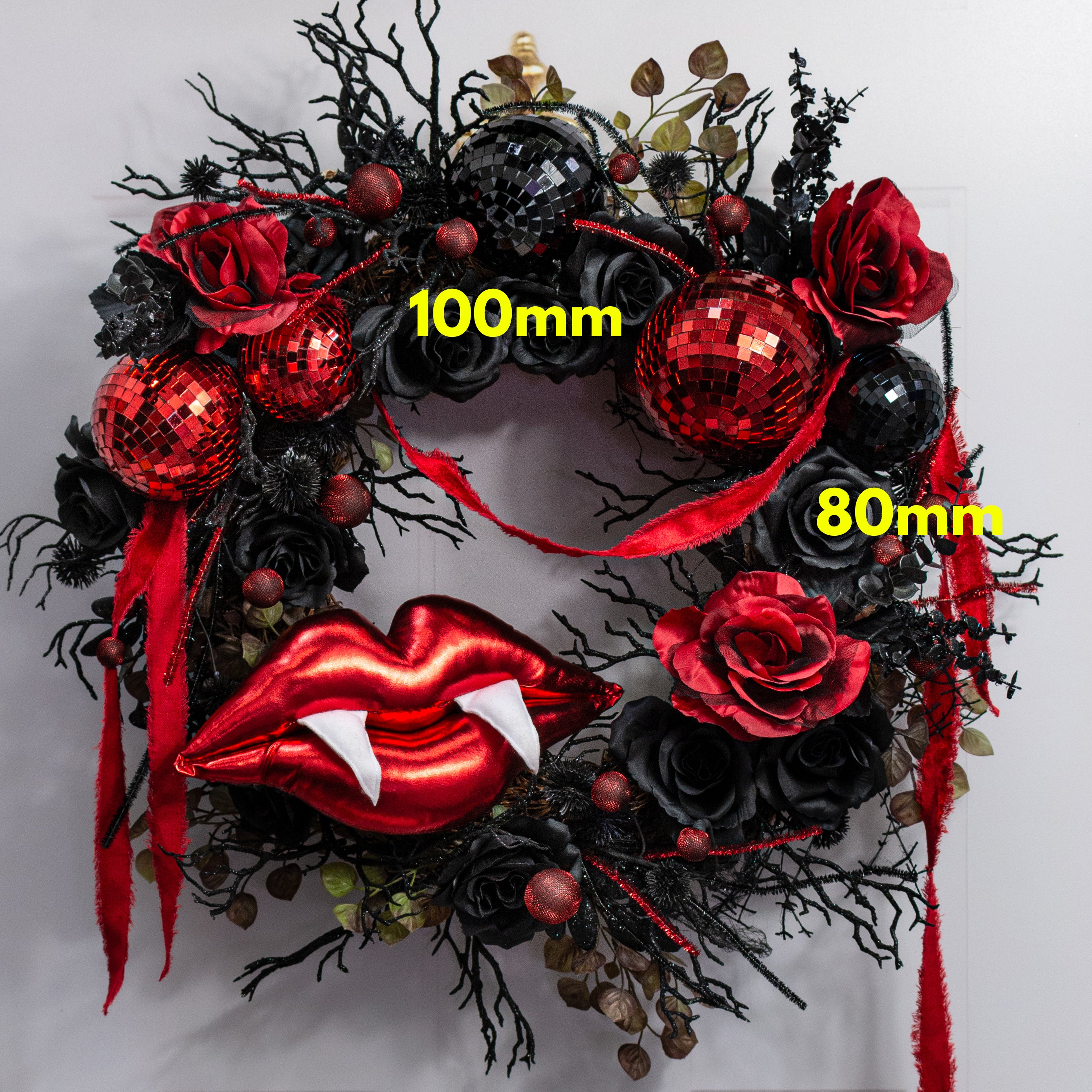 100mm Mirror Disco Ball Ornament: Black
