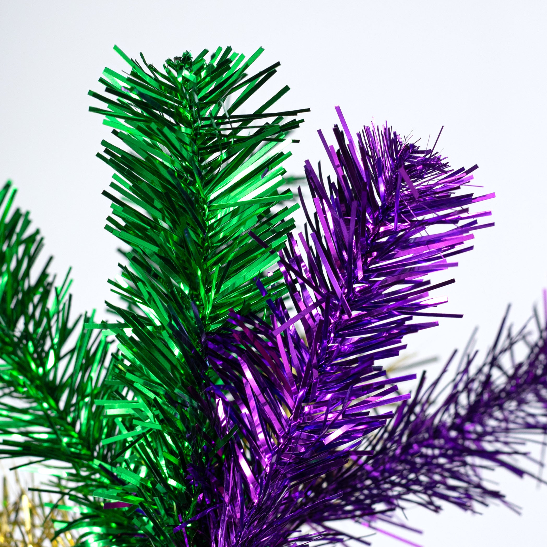 Metallic Mardi Gras Greenery Spray: 12"