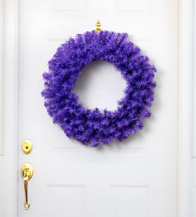 24" Pine PVC Wreath: Purple (180 Tips)