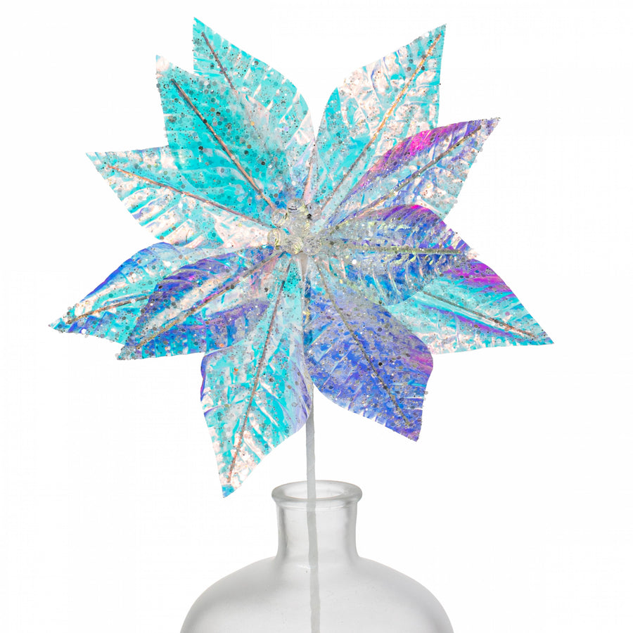24" Poinsettia Stem: Iridescent