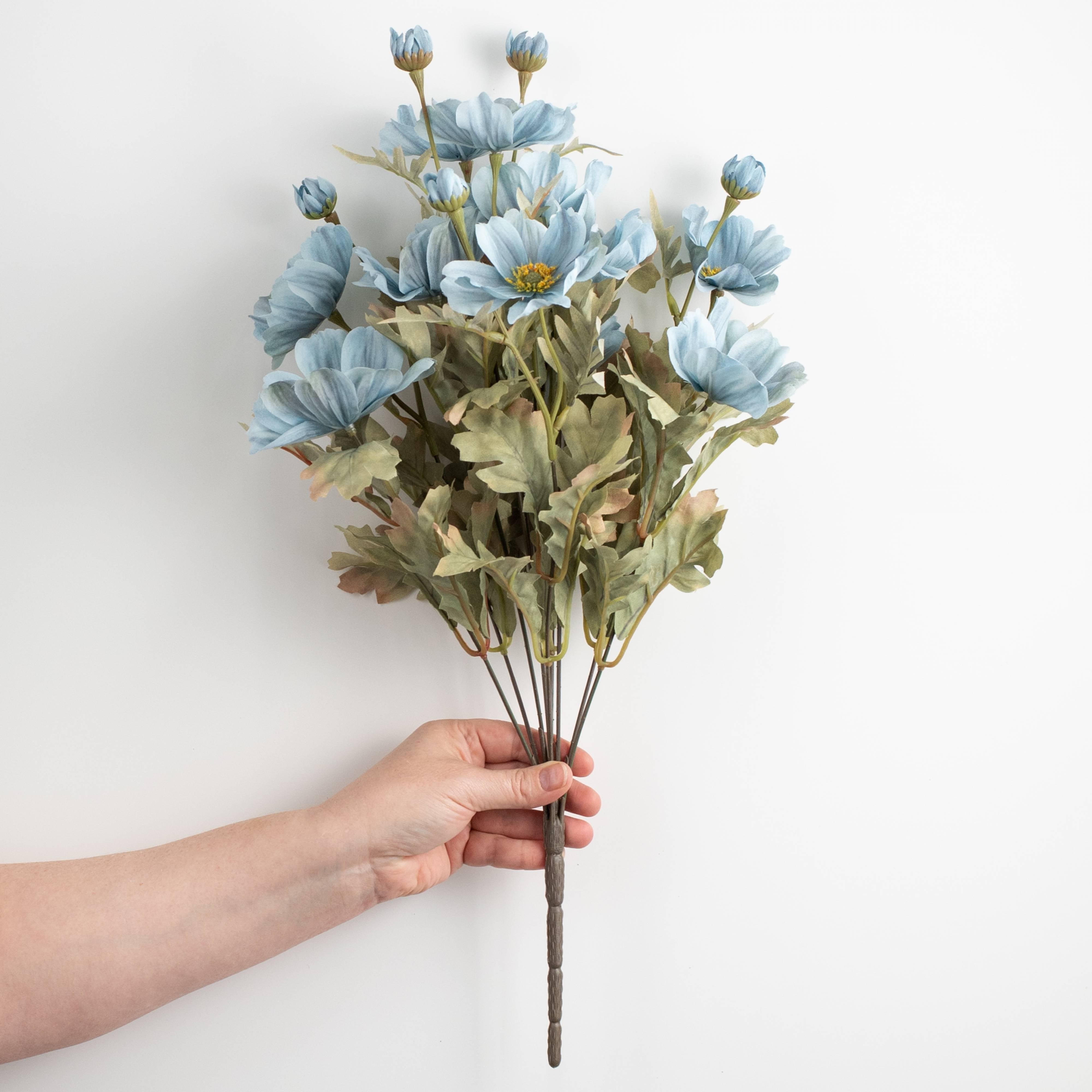 21" Cosmos Flower Bush: Blue (11 Stem)