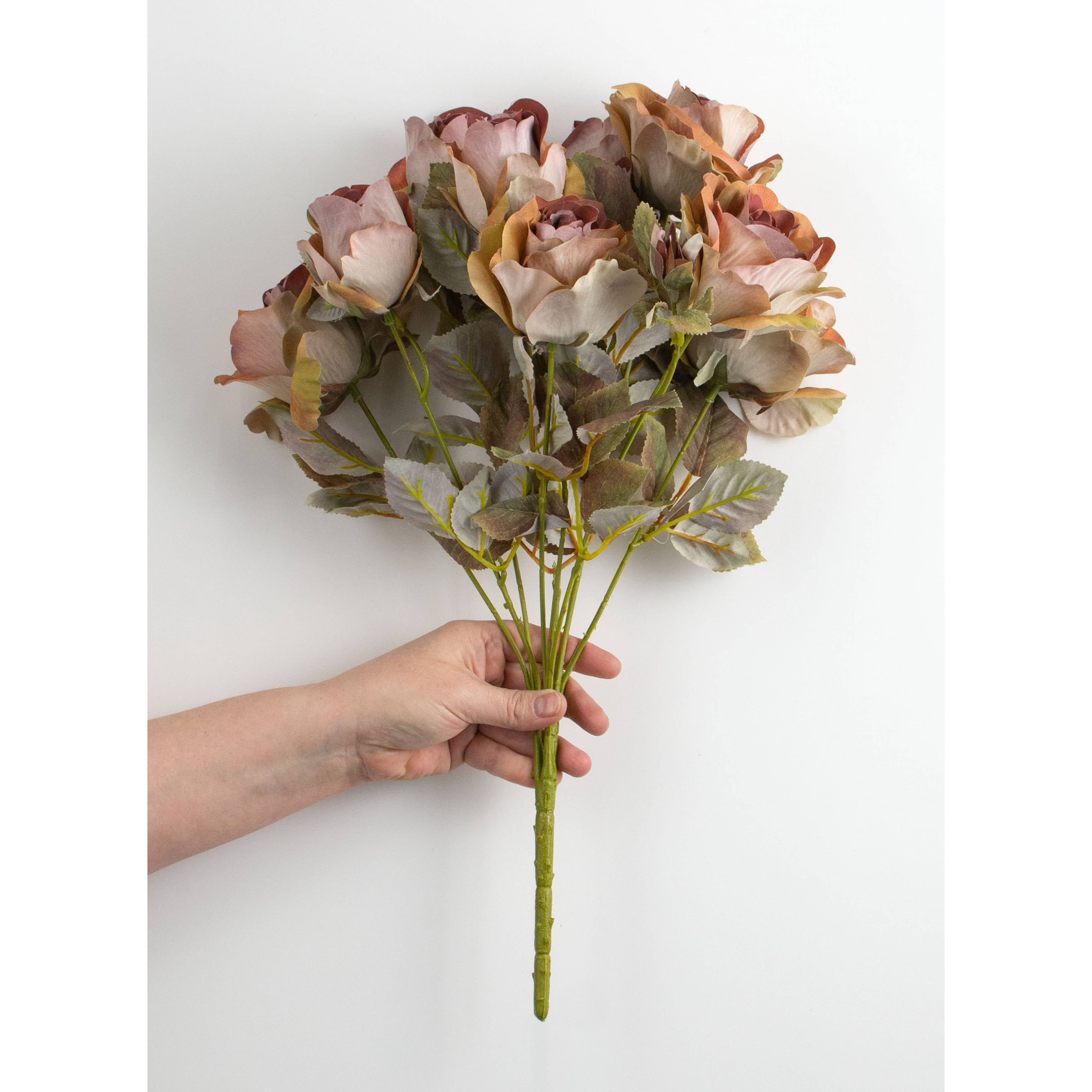 19" Rose Bud Bush: Ombré Fall Hues