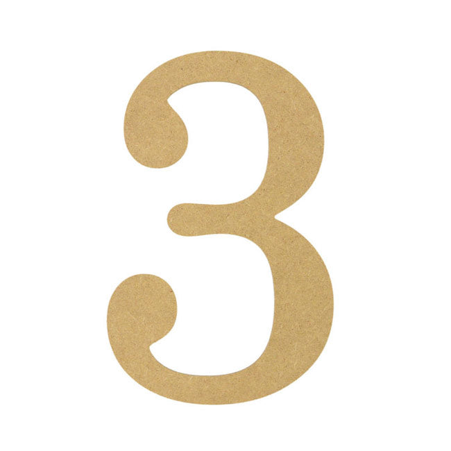 10" Decorative Wood Number: 3