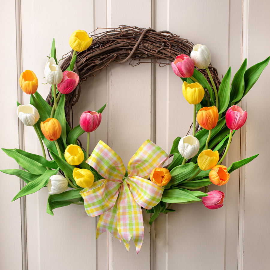 13" Realistic Touch Tulip Bouquet: Yellow (5)