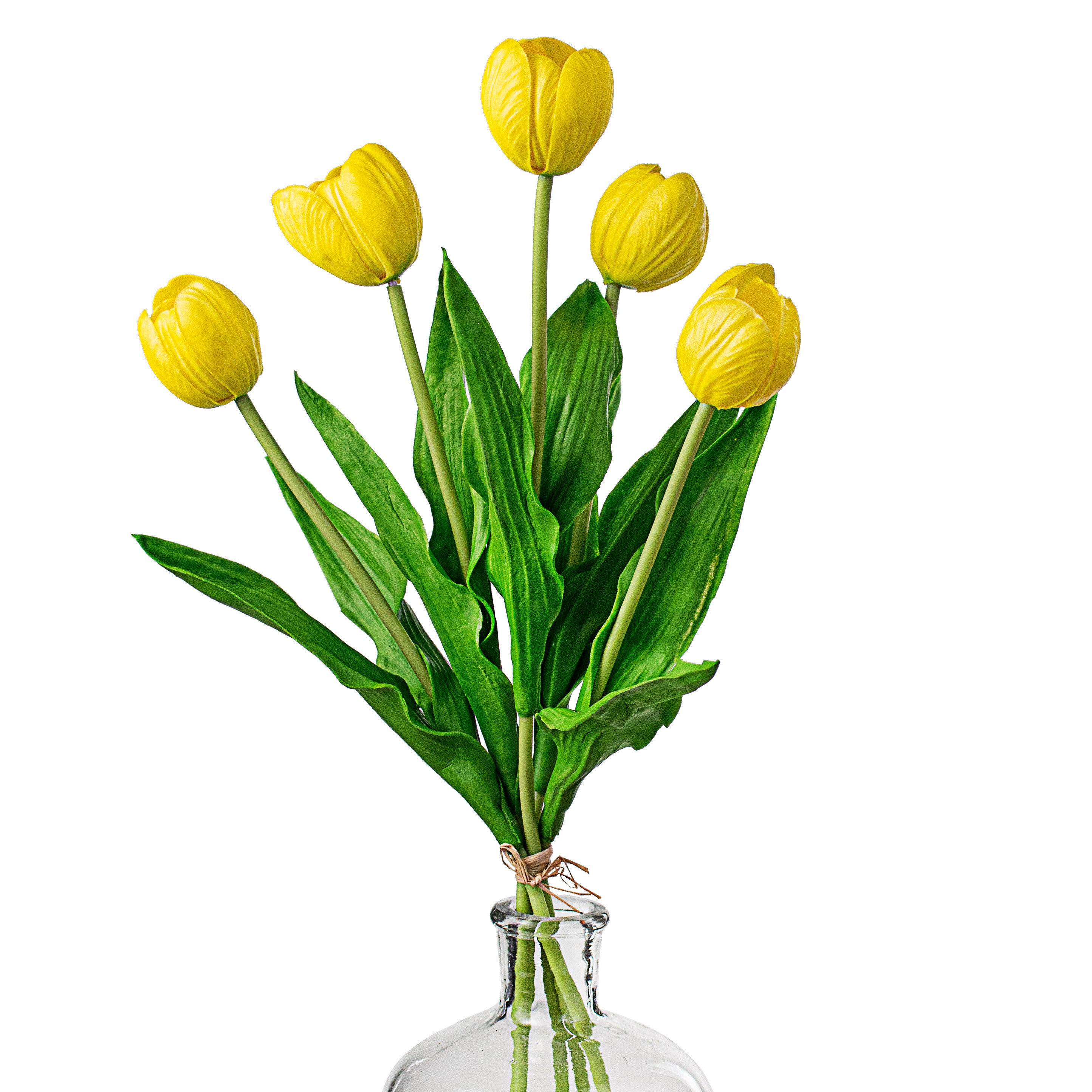 13" Realistic Touch Tulip Bouquet: Yellow (5)