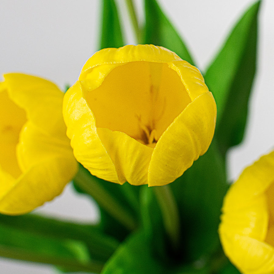 13" Realistic Touch Tulip Bouquet: Yellow (5)