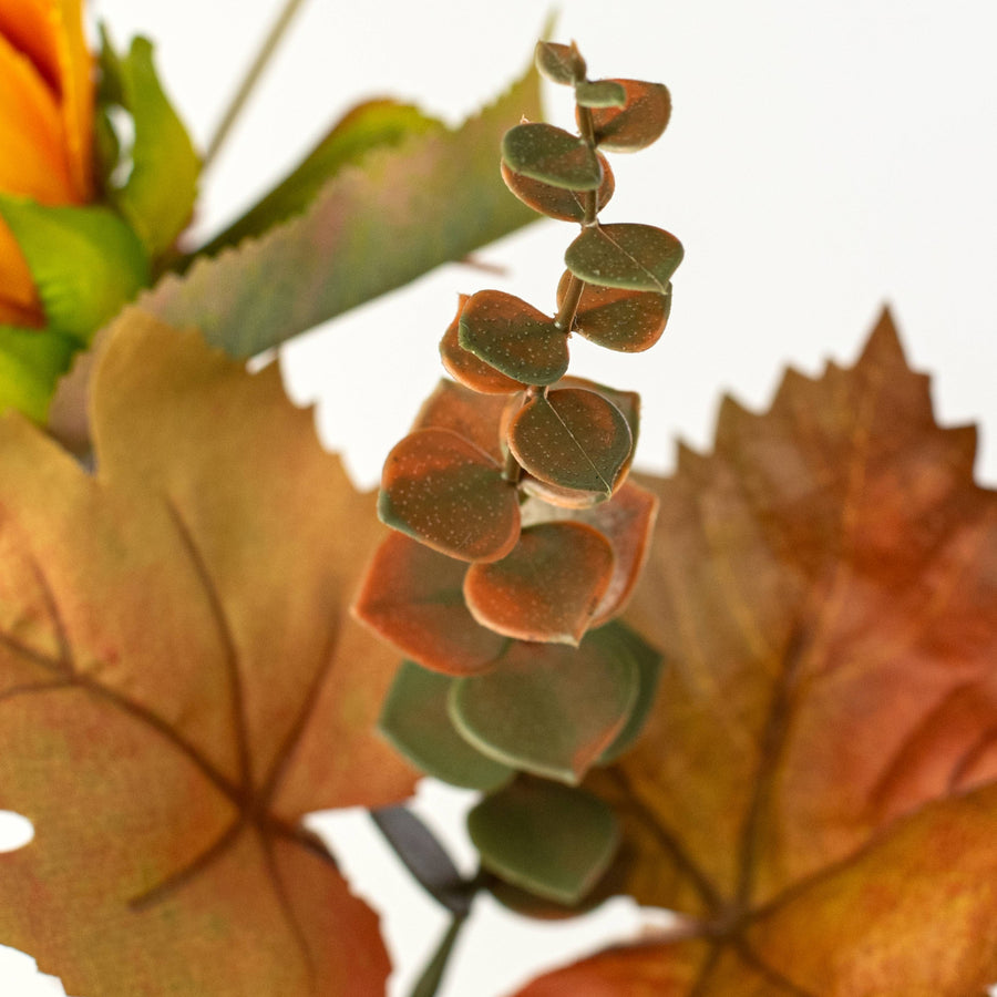 16" Fall Leaves & Sunflower Pick
