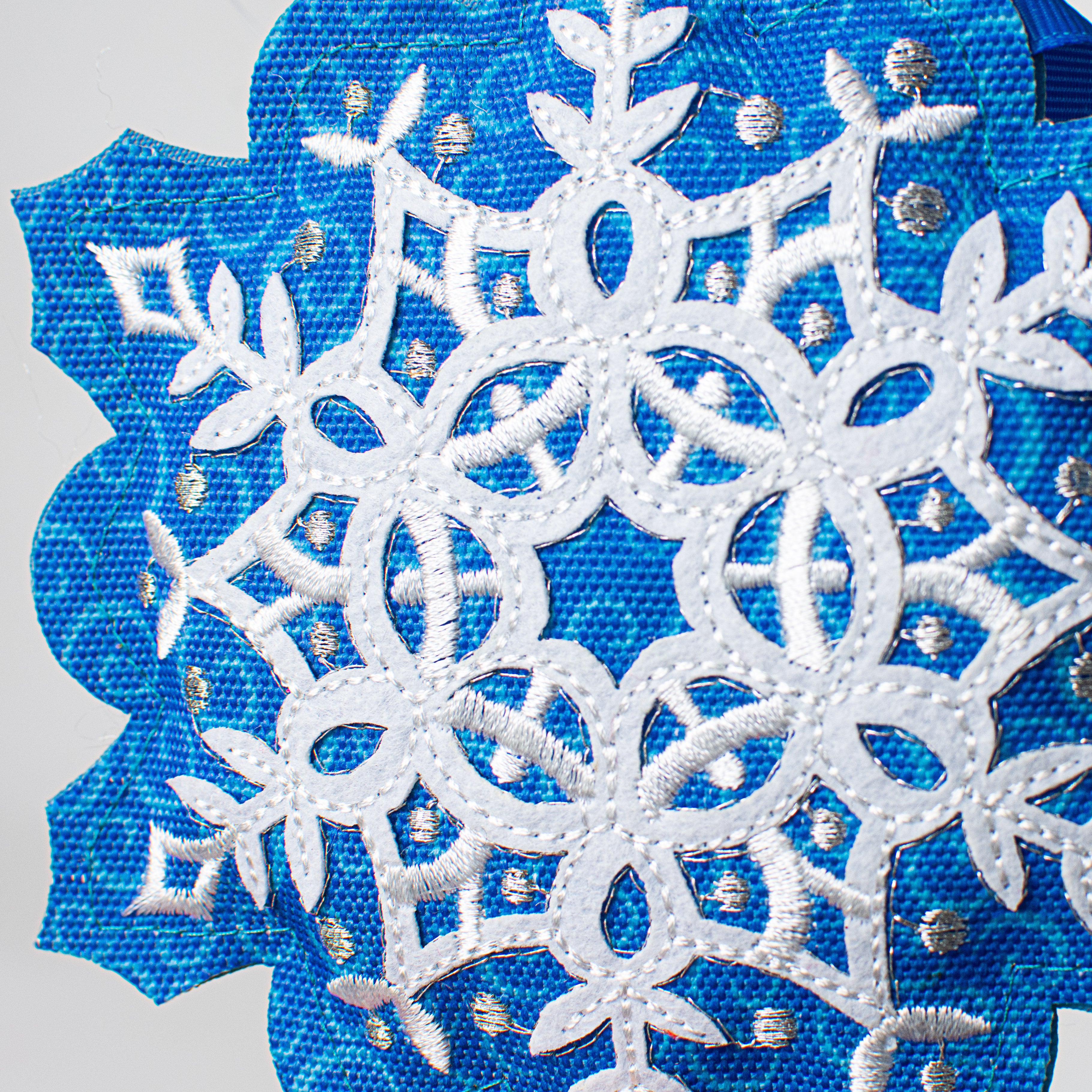 6" Adorables Fabric Blue Snowflake Hanger detail photo 3