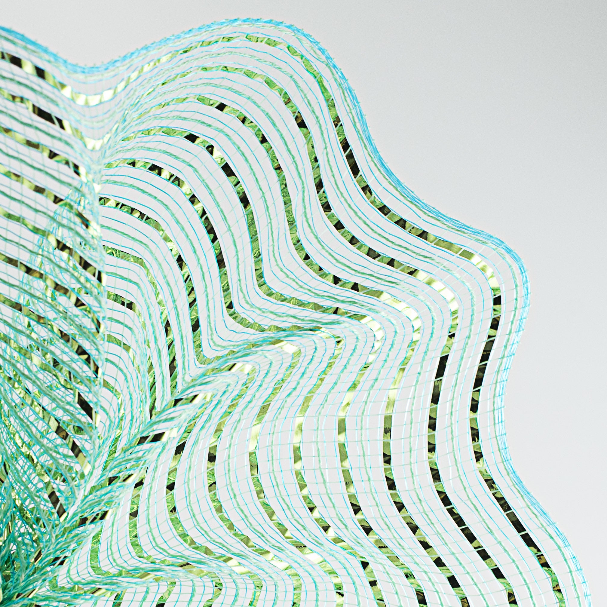 10" All Foil Thick Metallic Mesh: Aqua & Lime Lifestyle Photo