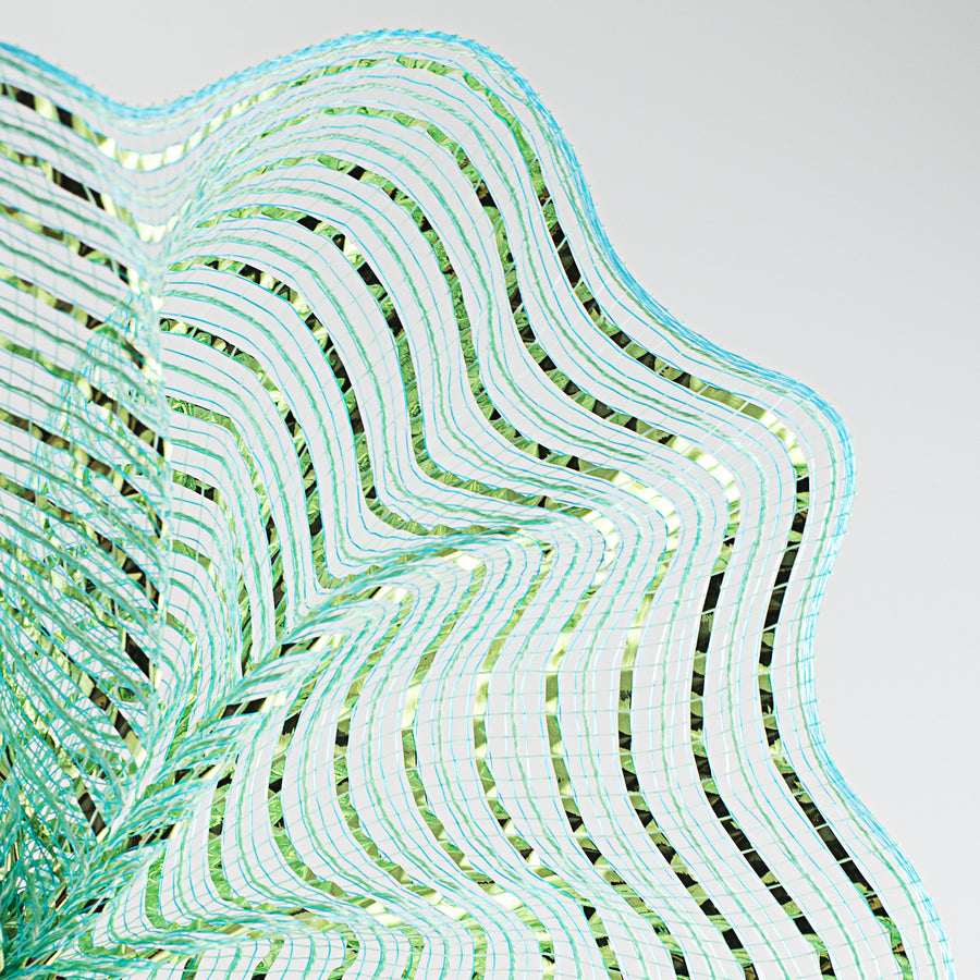 10" All Foil Thick Metallic Mesh: Aqua & Lime Lifestyle Photo