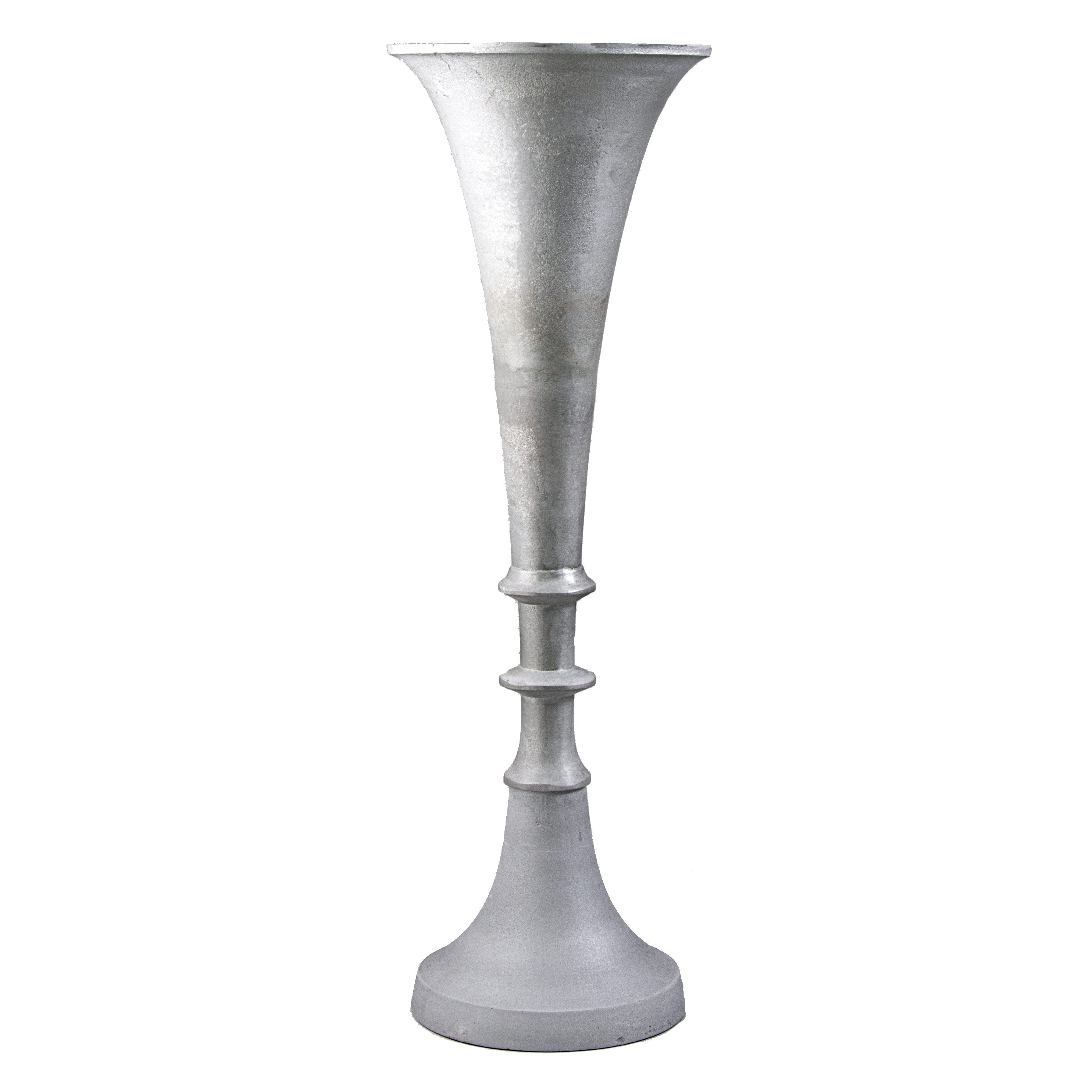 26" Aluminum Trumpet Vase: Rock Grey Item Number: 256623
