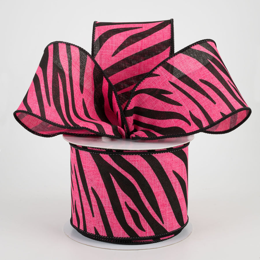 2.5" Animal Stripes Ribbon: Hot Pink & Black (10 Yards) Lifestyle Photo