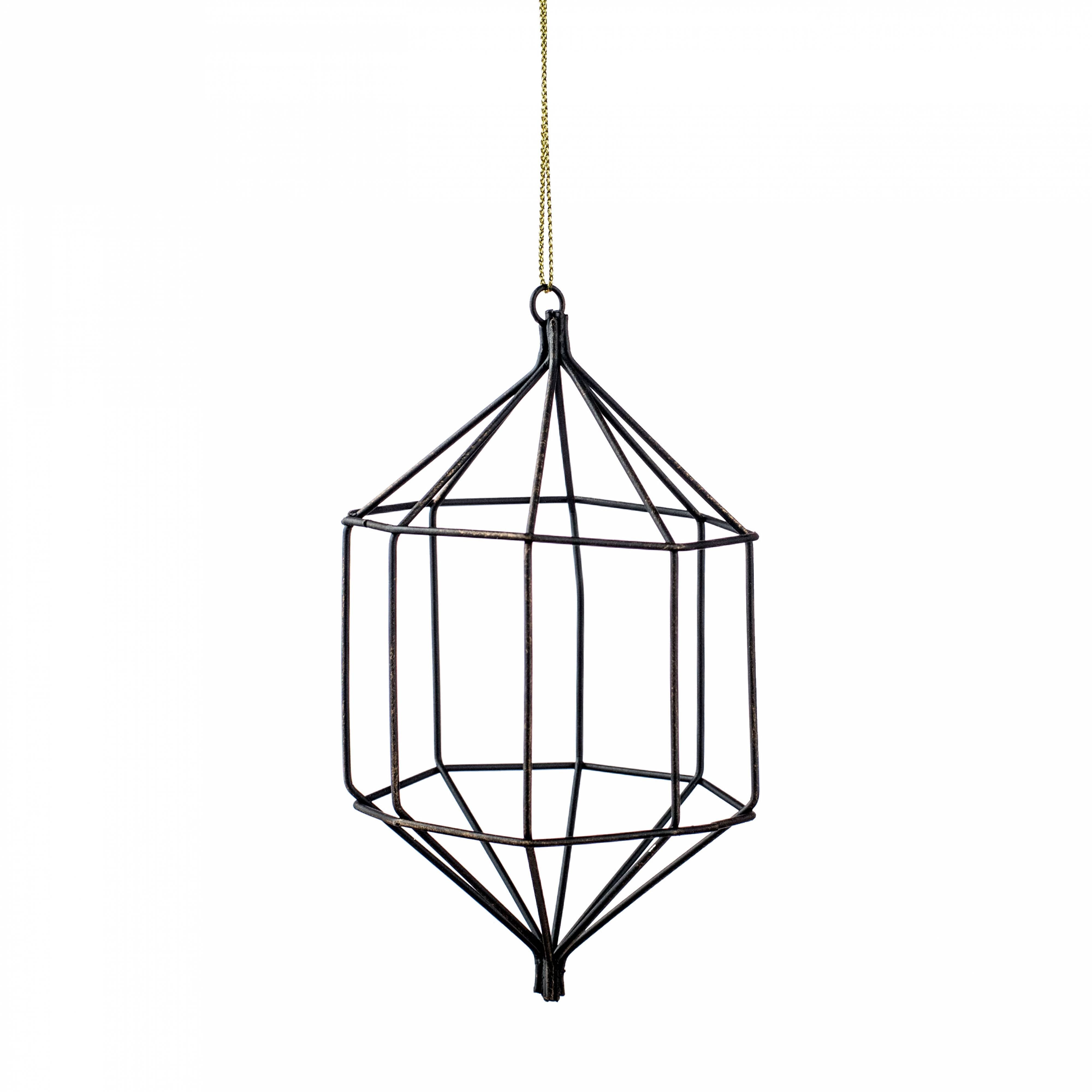 5" Antique Bronze Wire Ornament: Polyhedron Item Number: MS148949C