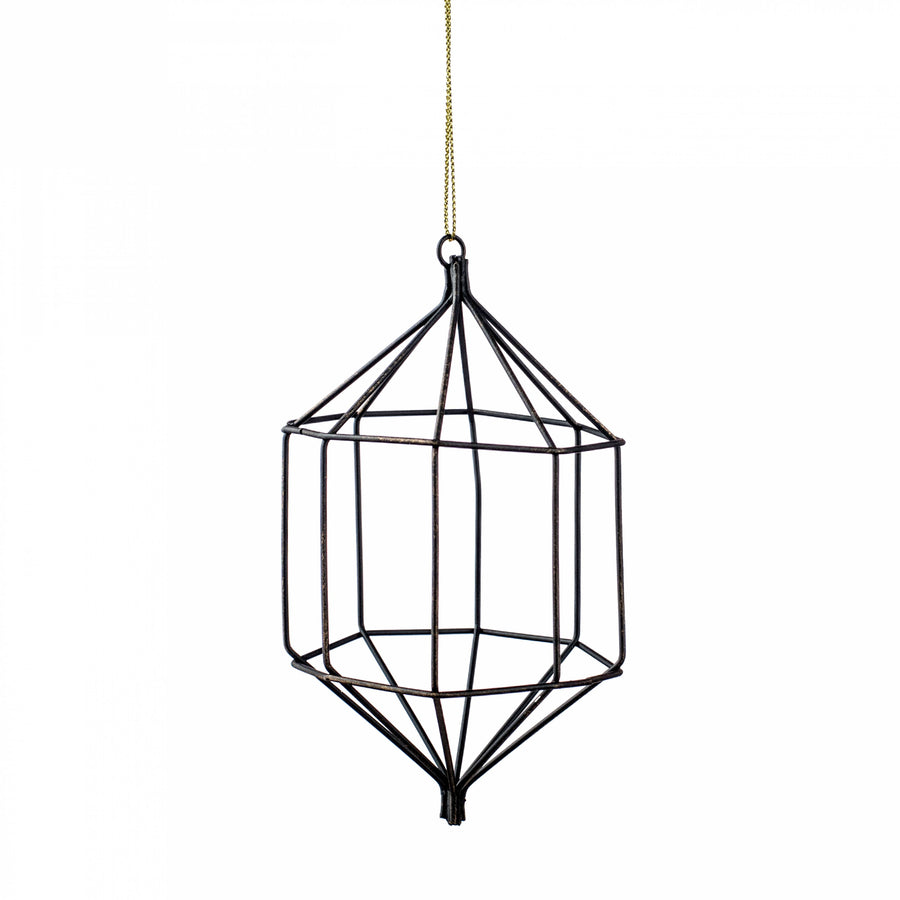 5" Antique Bronze Wire Ornament: Polyhedron Item Number: MS148949C