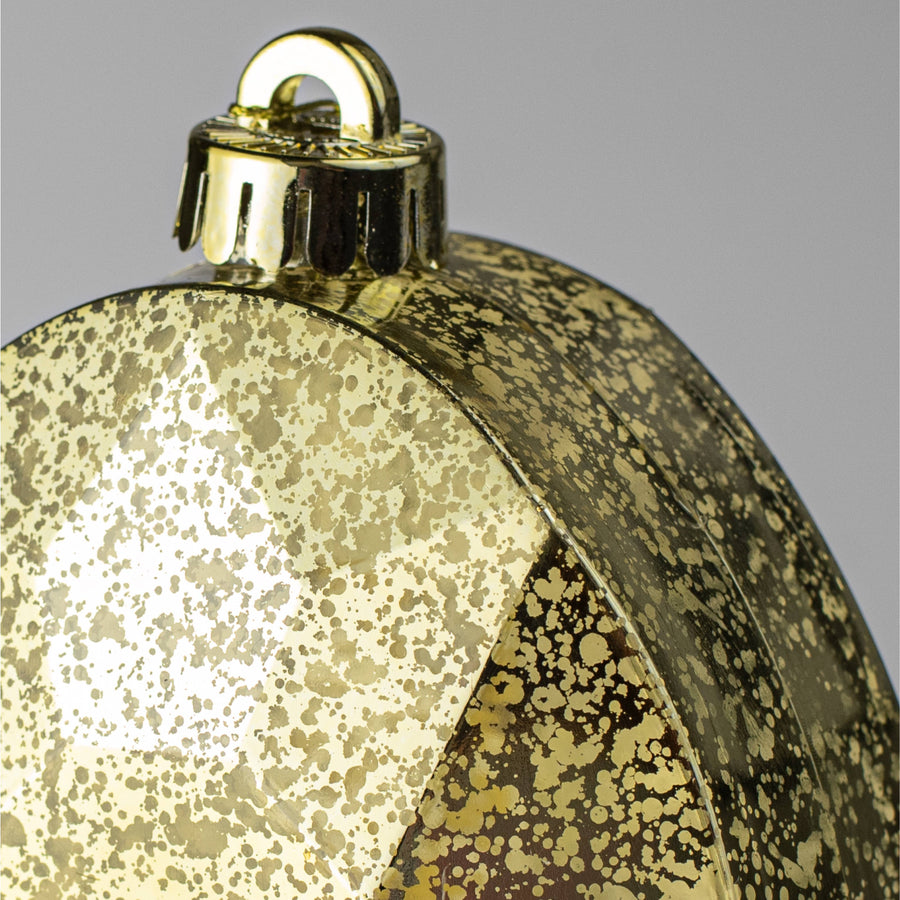 6.5" Antiqued Oval Gem Ornament: Mercury Gold detail photo 3