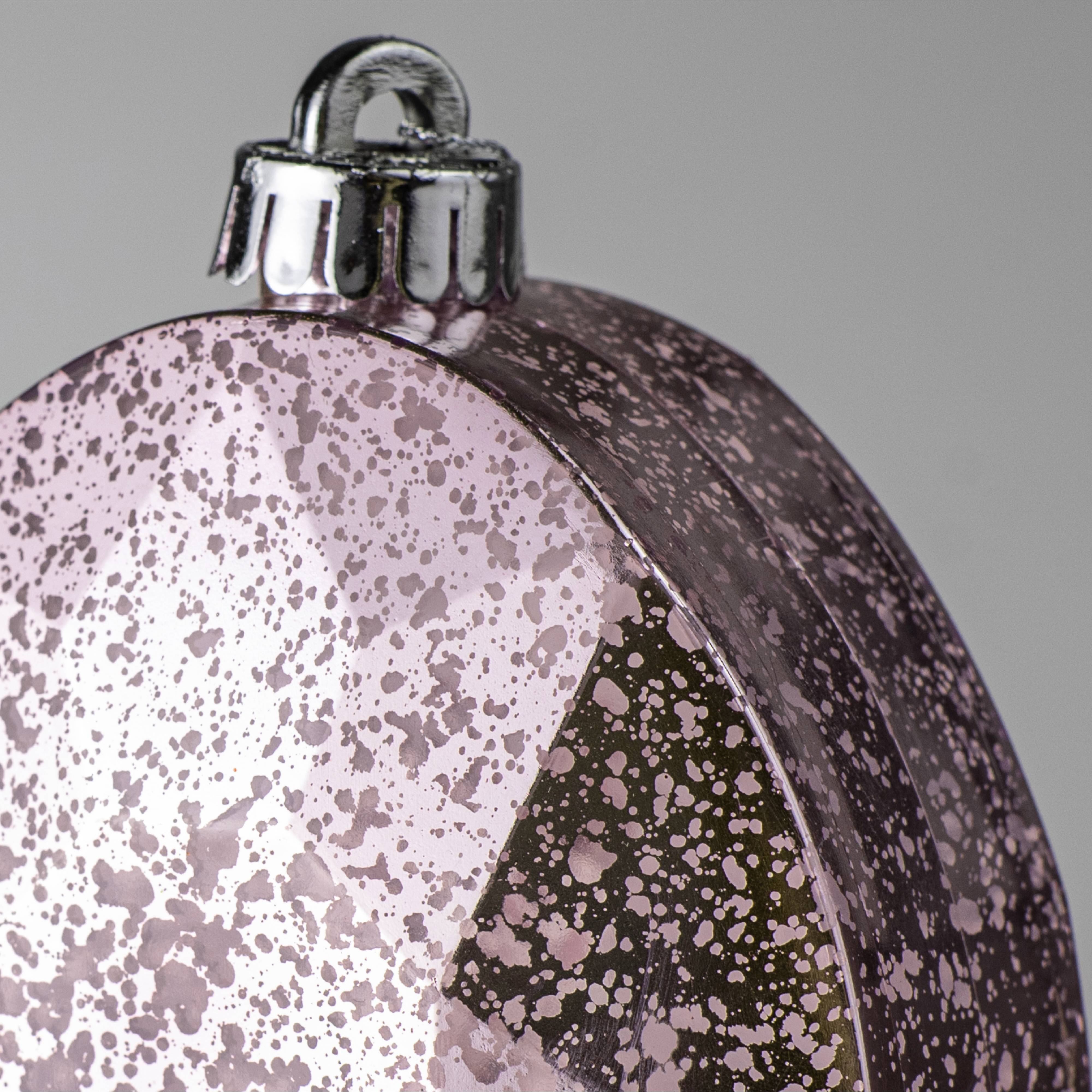6.5" Antiqued Oval Gem Ornament: Mercury Ice Pink detail photo 3