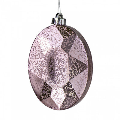 6.5" Antiqued Oval Gem Ornament: Mercury Ice Pink Item Number: XJ5517WF