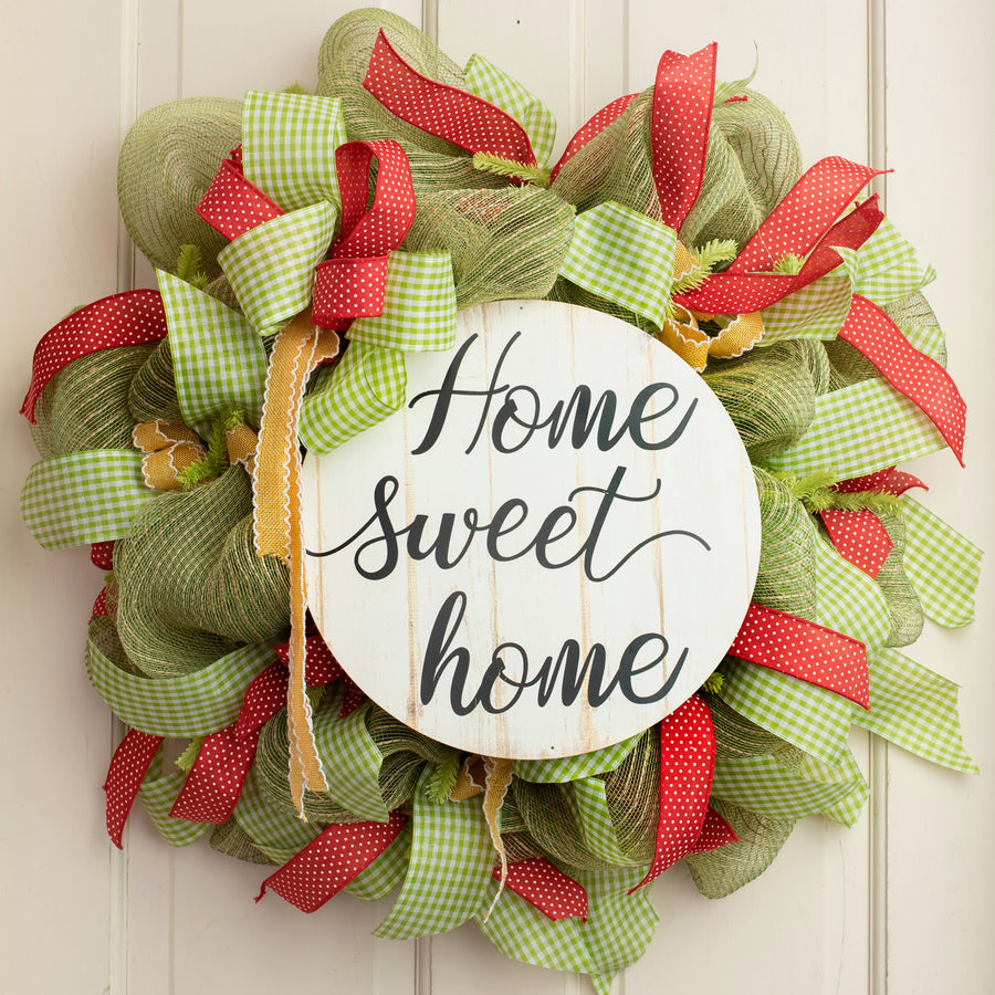 12" Round Metal Sign: Home Sweet Home