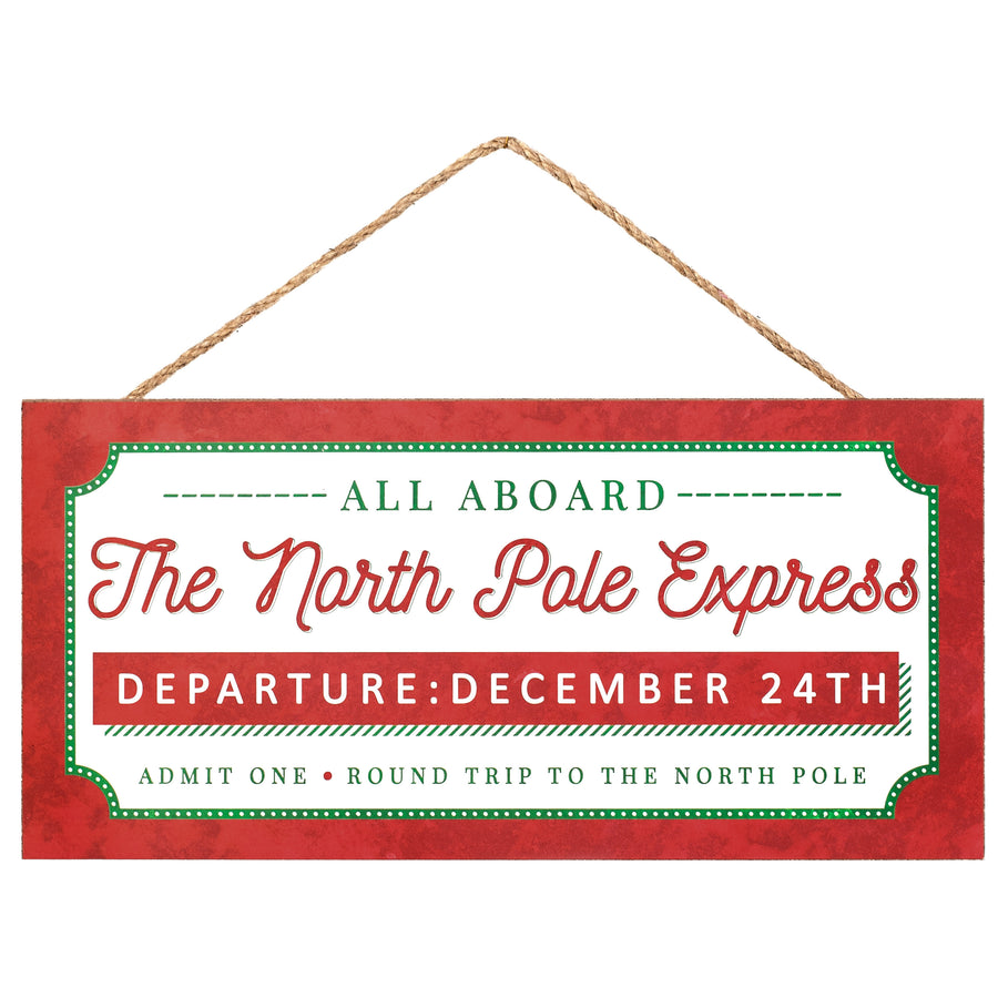 12" Wooden Sign: North Pole Express