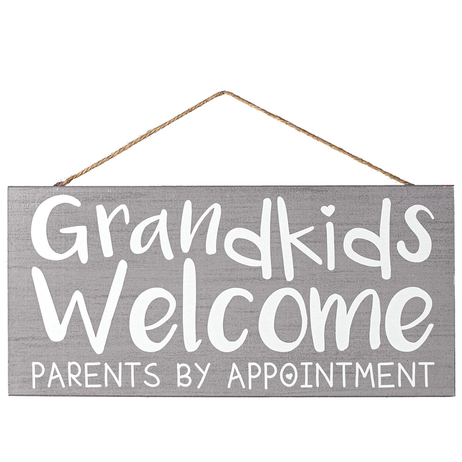 12" Wooden Sign: Grandkids Welcome