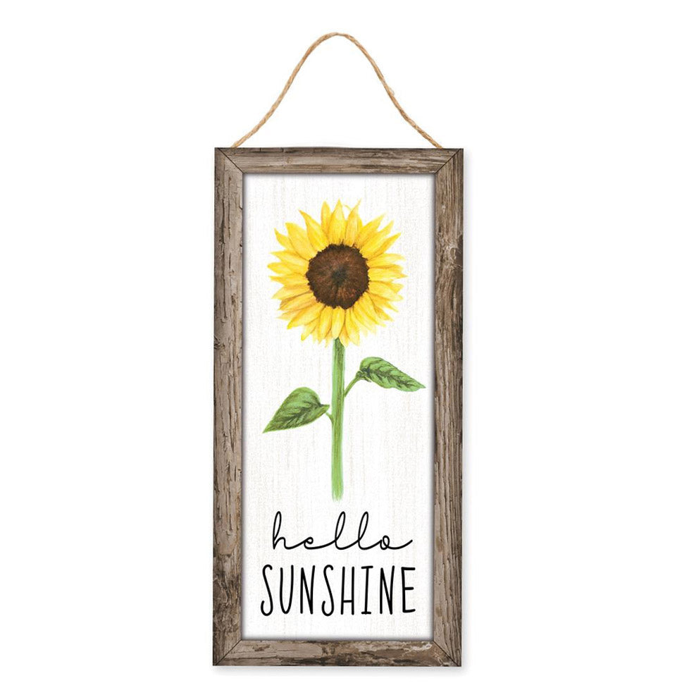 12" Wooden Sign: Hello Sunshine Sunflower