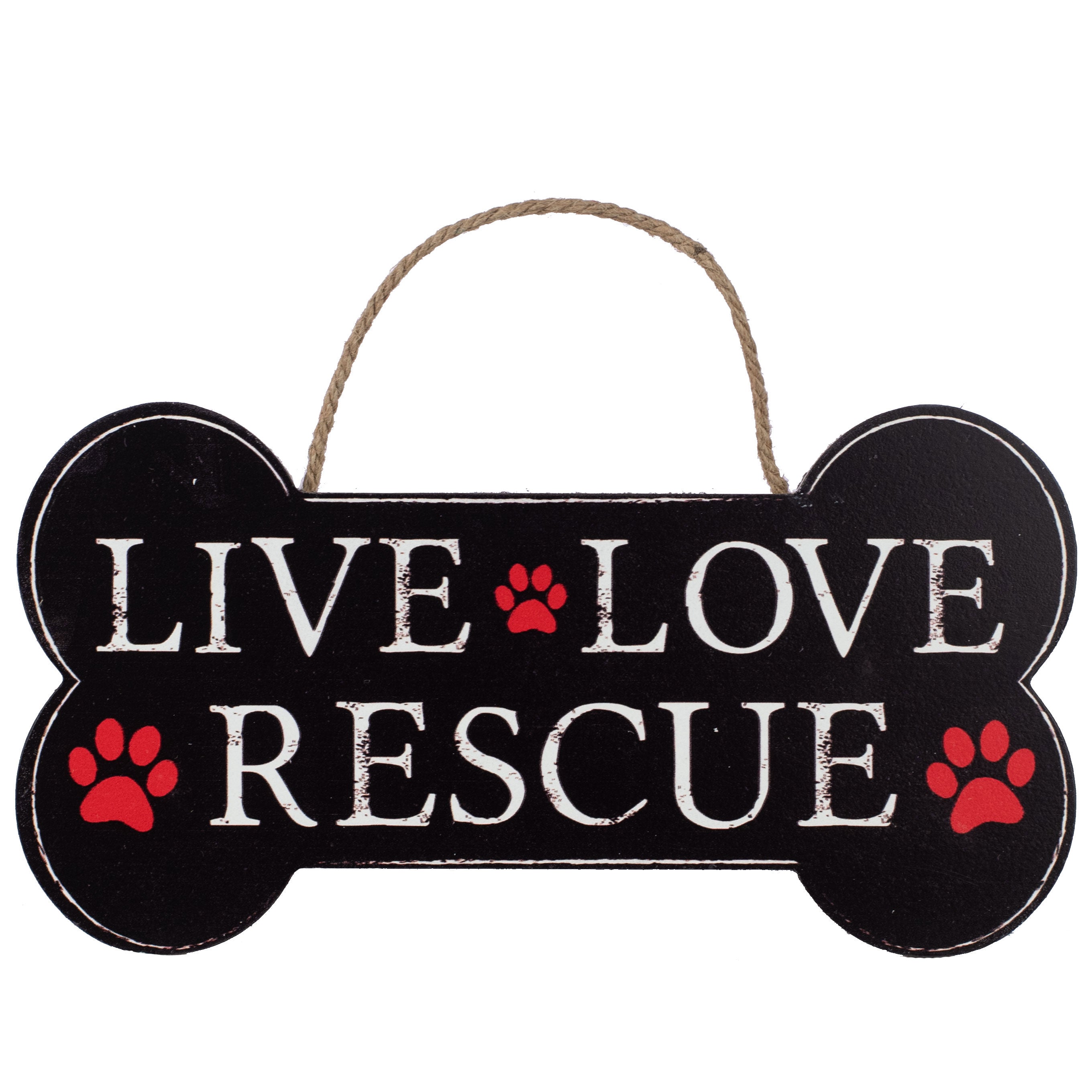 12.5" Wooden Sign: Dog Bone Rescue