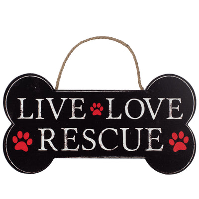 12.5" Wooden Sign: Dog Bone Rescue