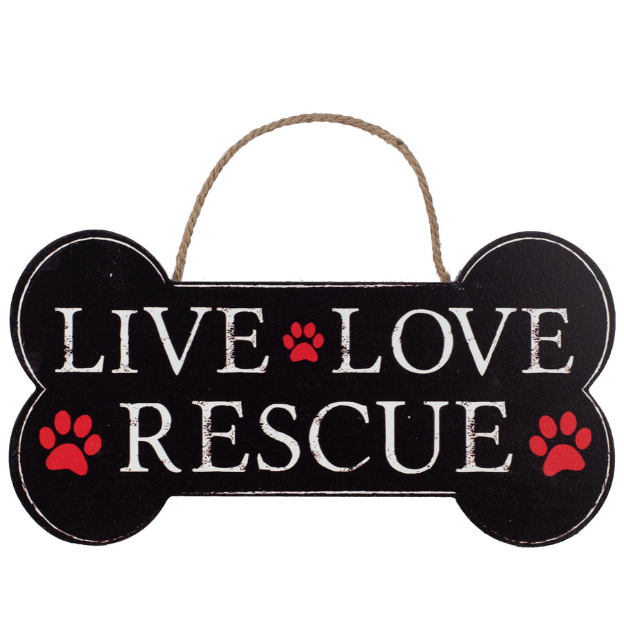 12.5" Wooden Sign: Dog Bone Rescue