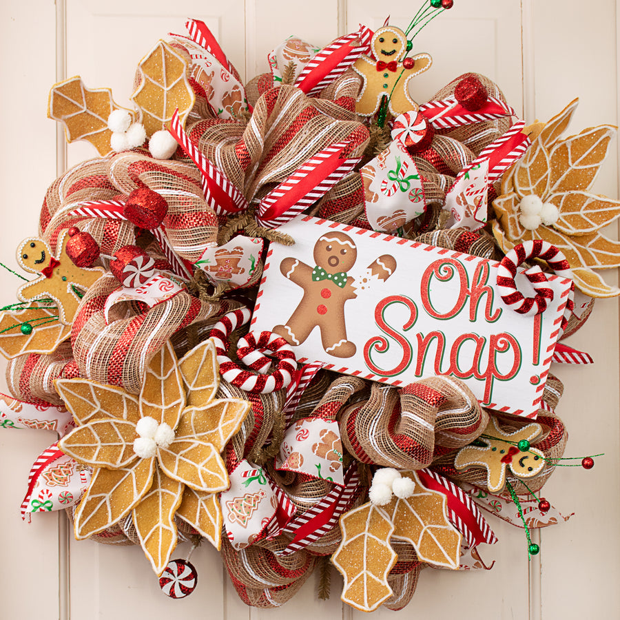 12" Wooden Sign: Oh Snap Gingerbread