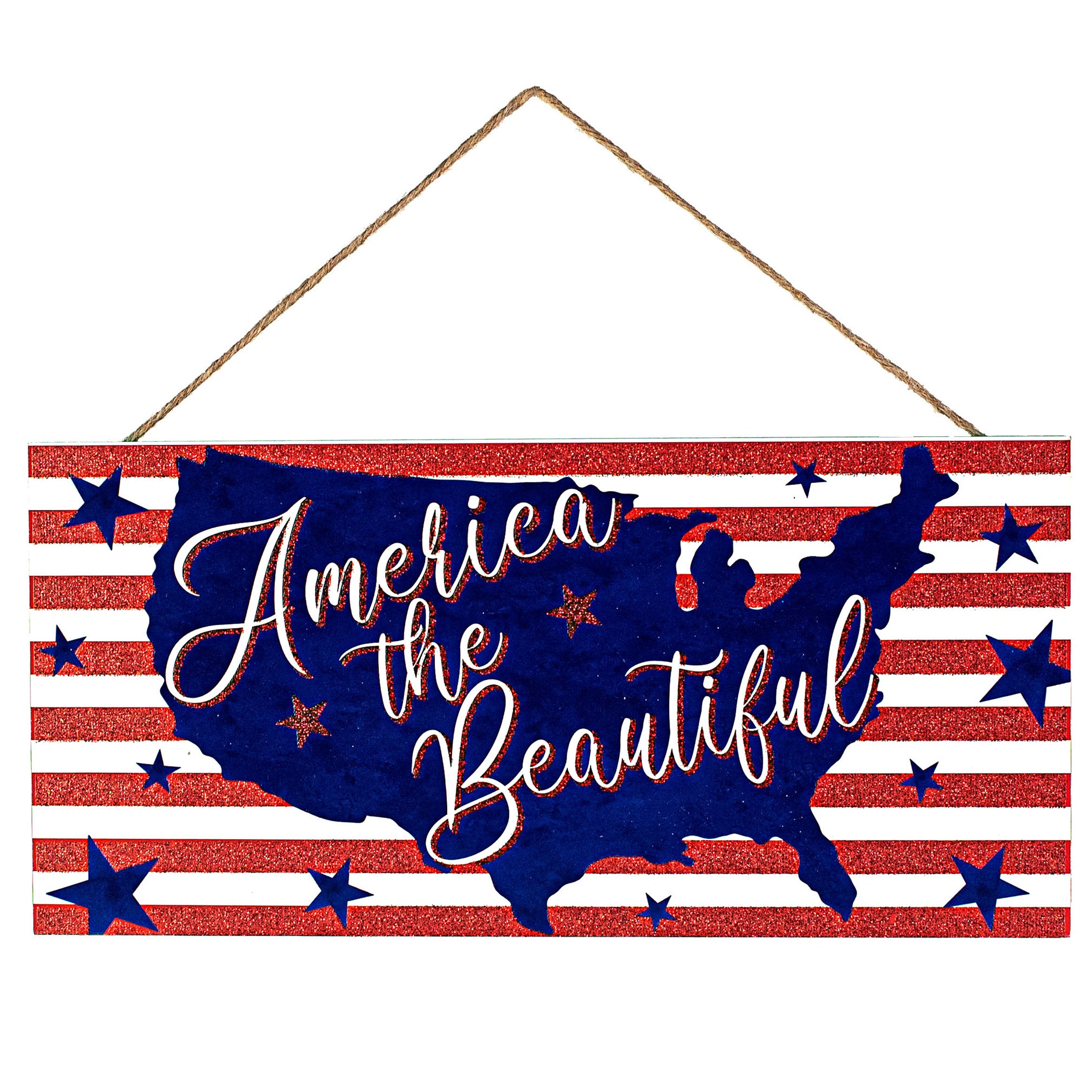 12" Wooden Sign: America the Beautiful