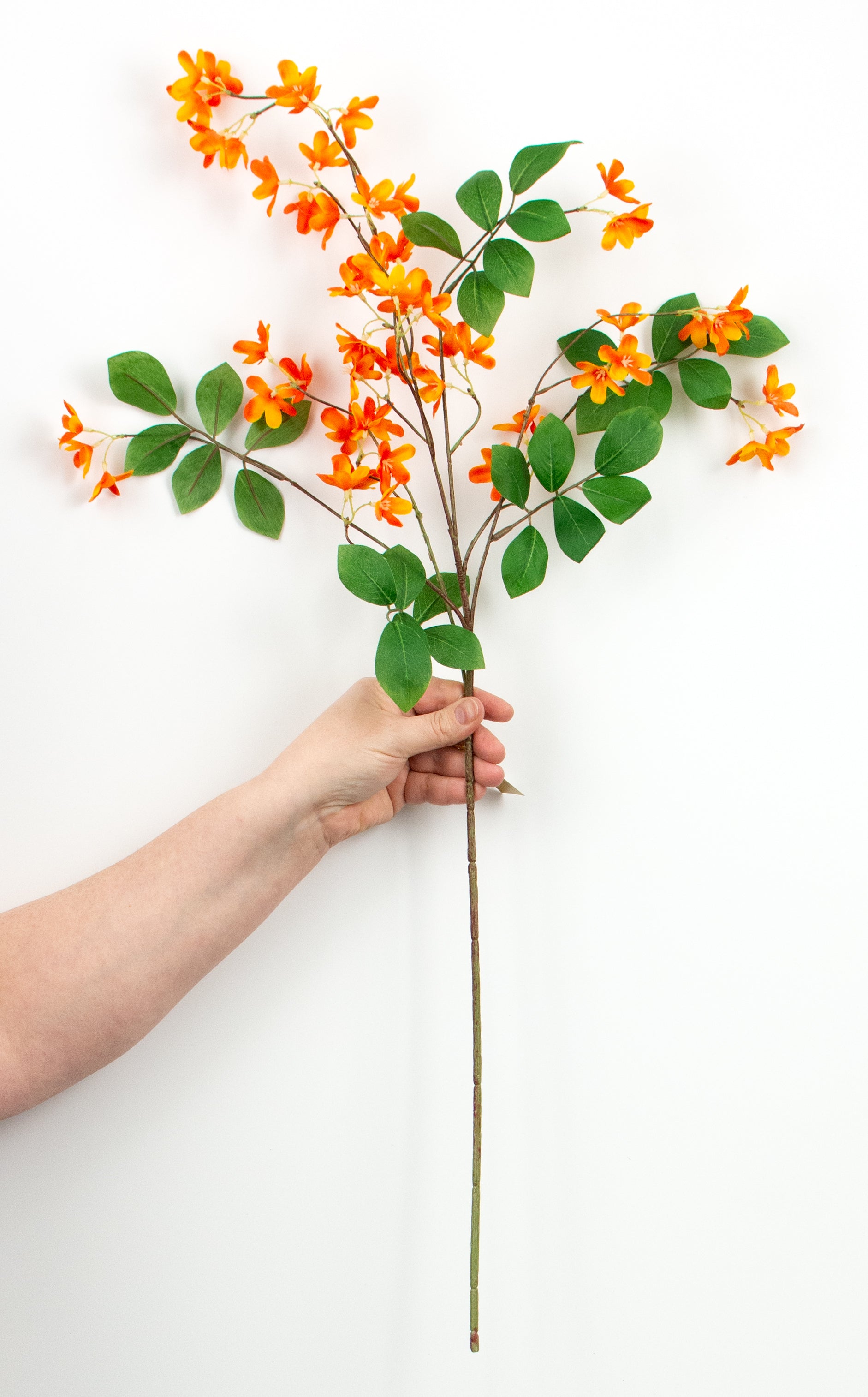 31" Apple Blossom Leaves Spray: Orange detail photo 3
