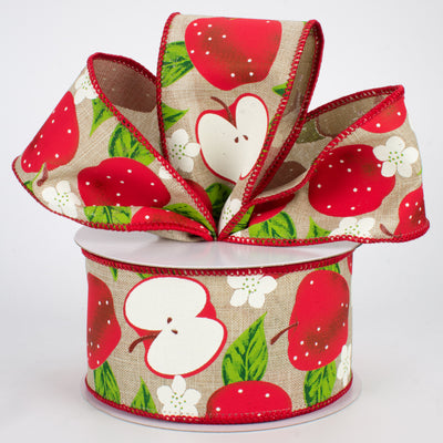 2.5" Apples Ribbon: Natural (10 Yards) Lifestyle Photo