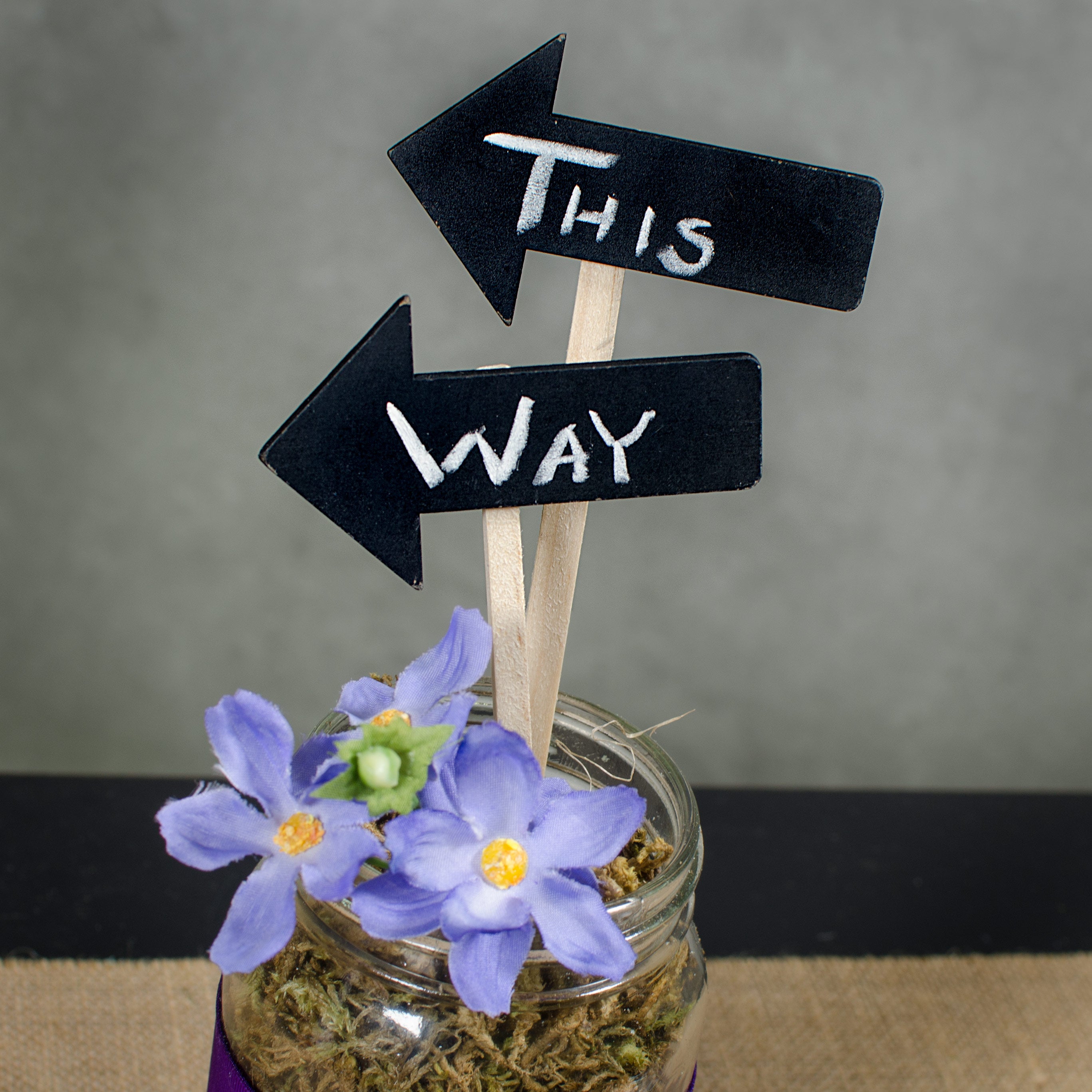 6" Arrow Wooden Chalkboard Picks (3) Lifestyle Photo