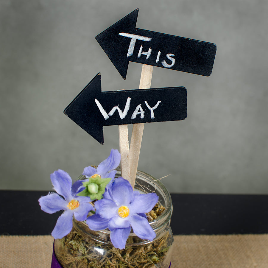 6" Arrow Wooden Chalkboard Picks (3) Lifestyle Photo