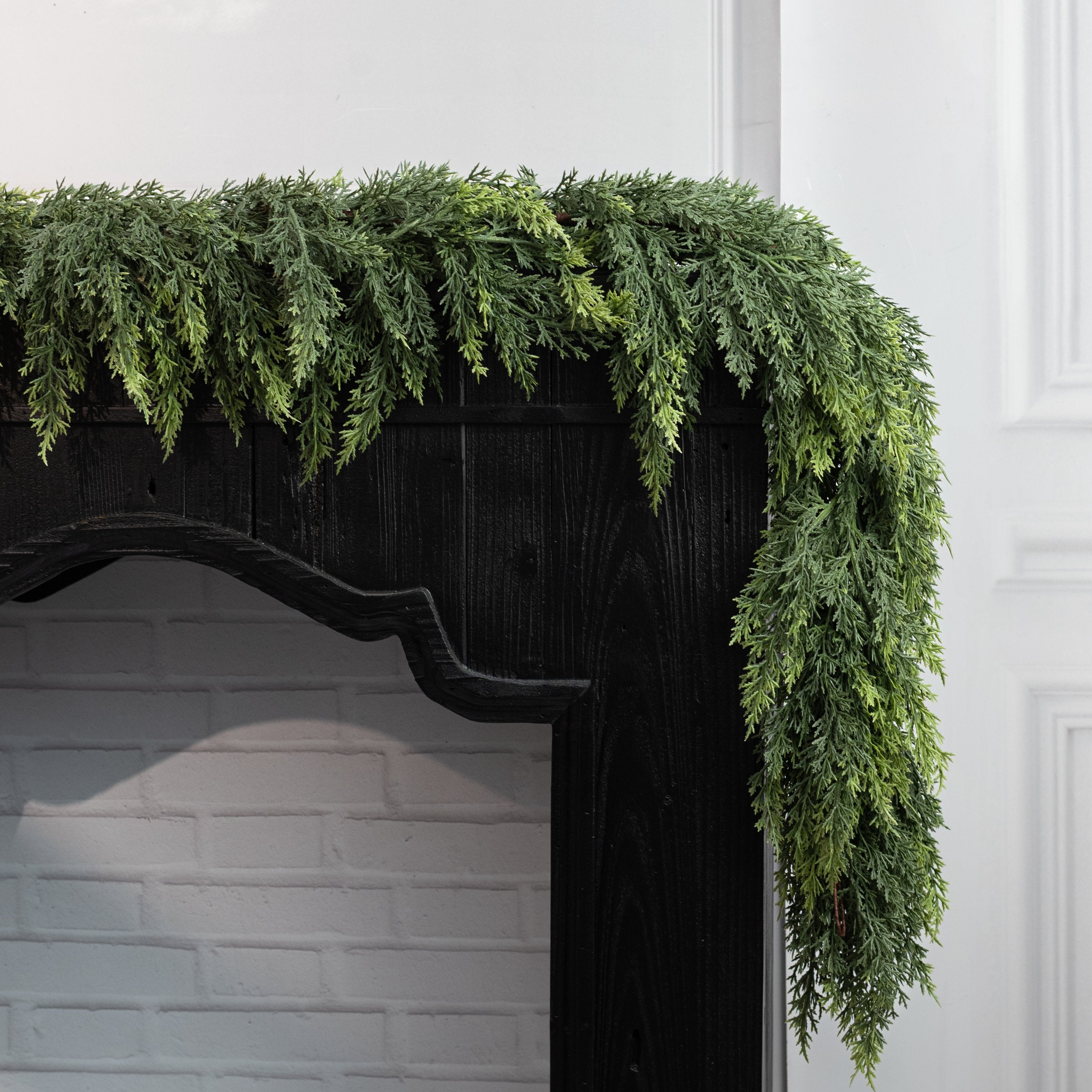 6' Artificial Cypress Garland Lifestyle Photo