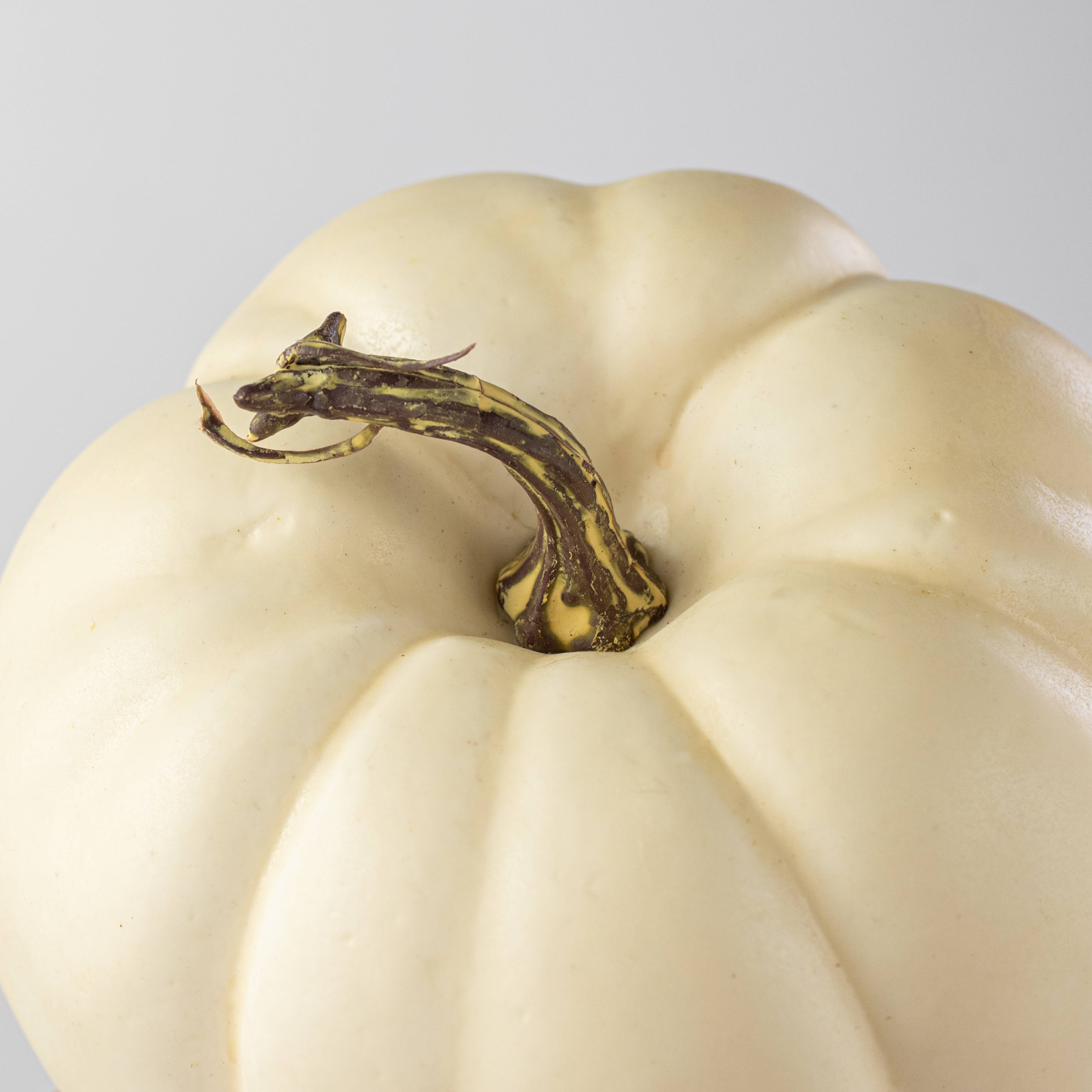 6" Artificial Pumpkins: Cream / White (Set of 2) detail photo 3