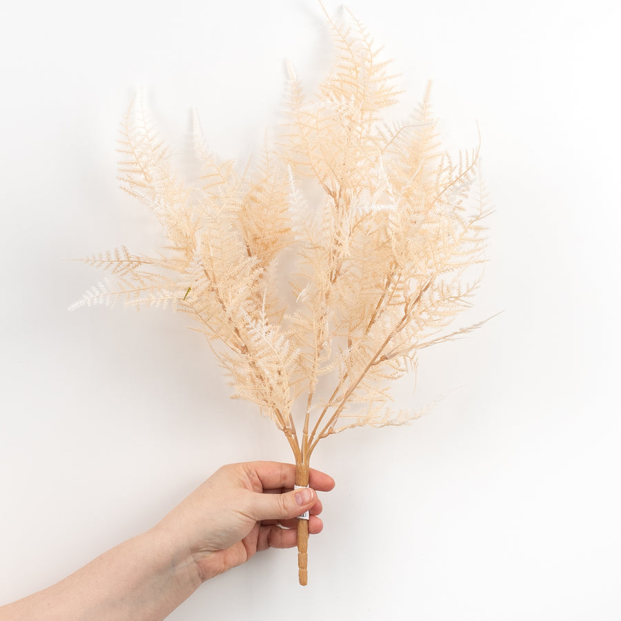 18" Asparagus Fern Bush: Cream detail photo 3
