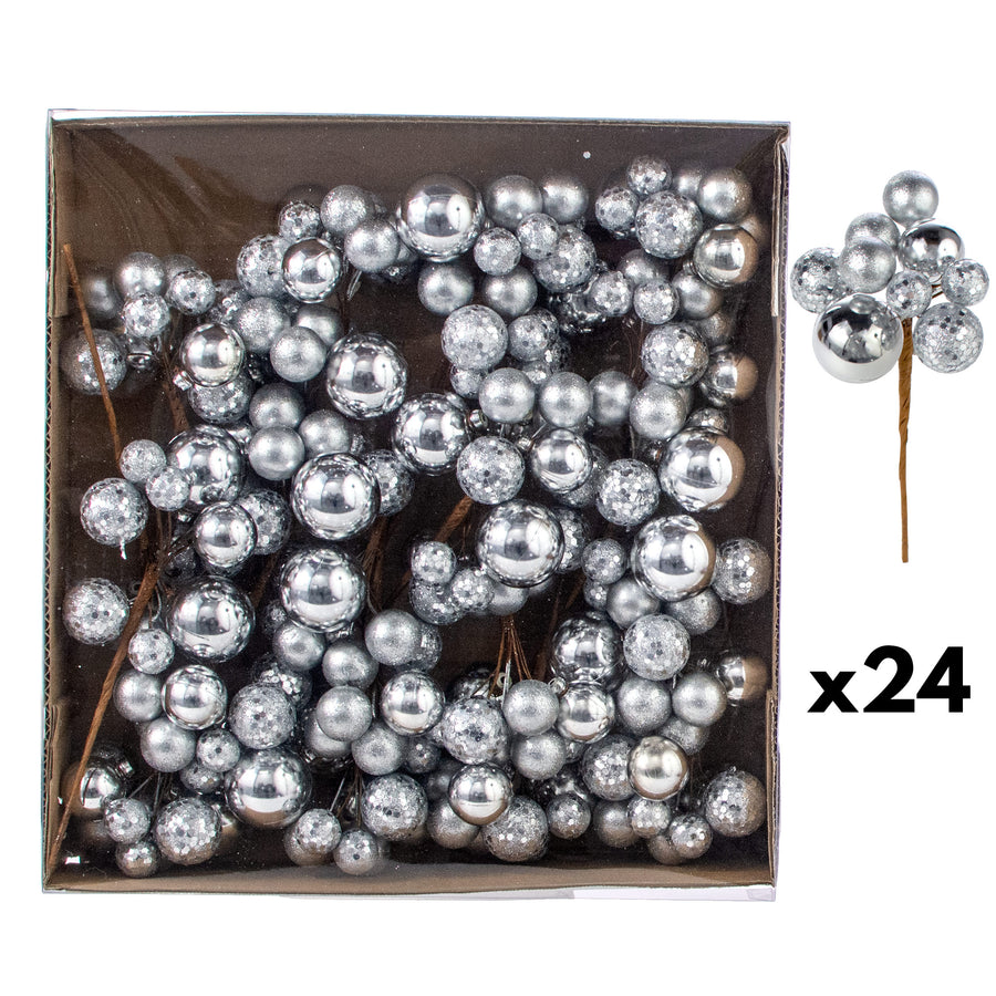 8" Assorted Ball Picks: Silver (24) Item Number: 133399