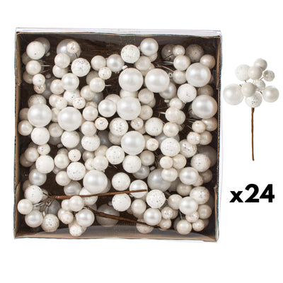 8" Assorted Ball Picks: White (24) Item Number: 133400