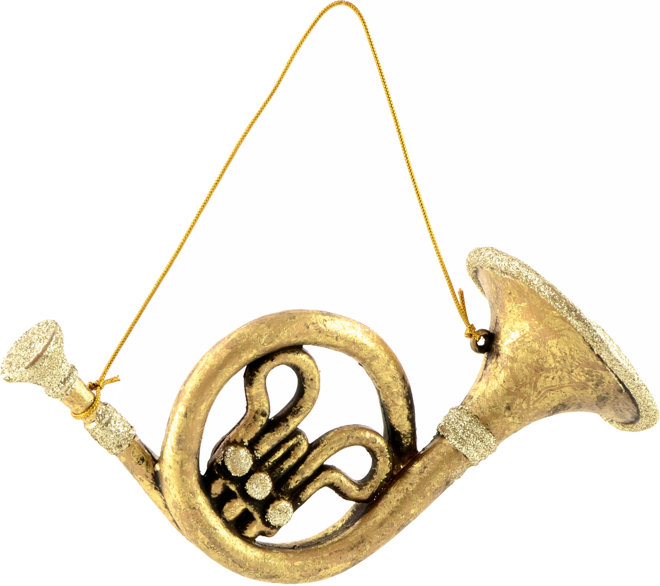 8"-11" Assorted Musical Instrument Ornaments: Gold (Set of 4) detail photo 3