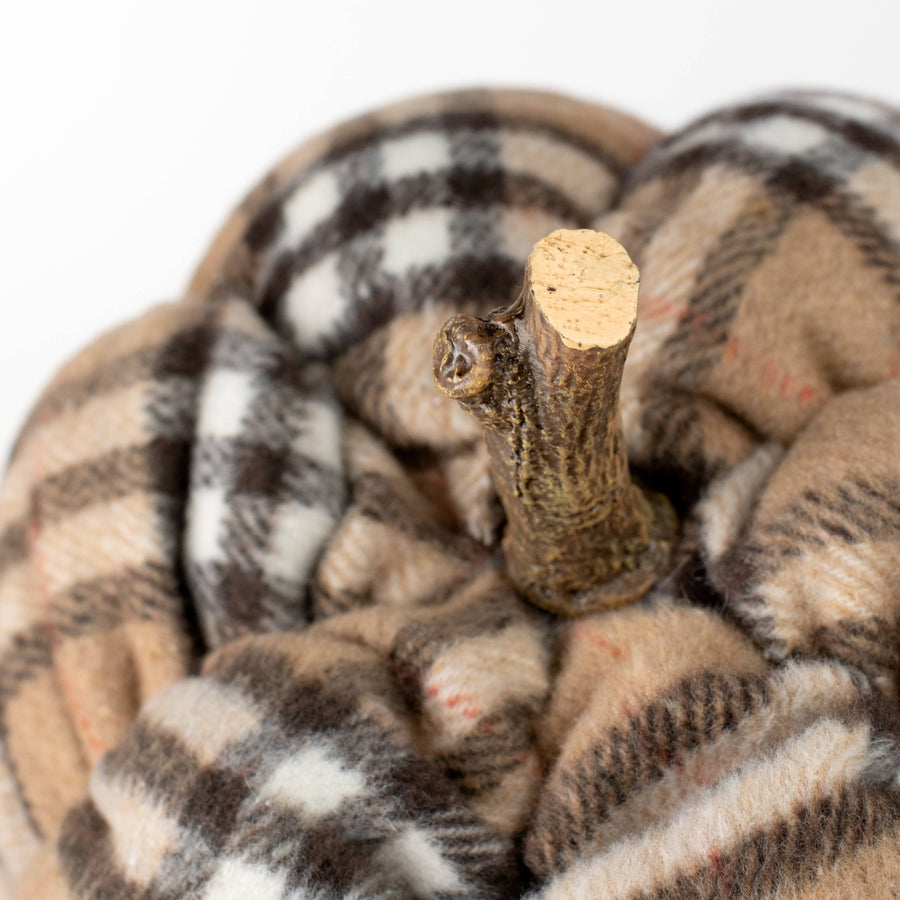 7" Plush Pumpkin: Luxury Plaid
