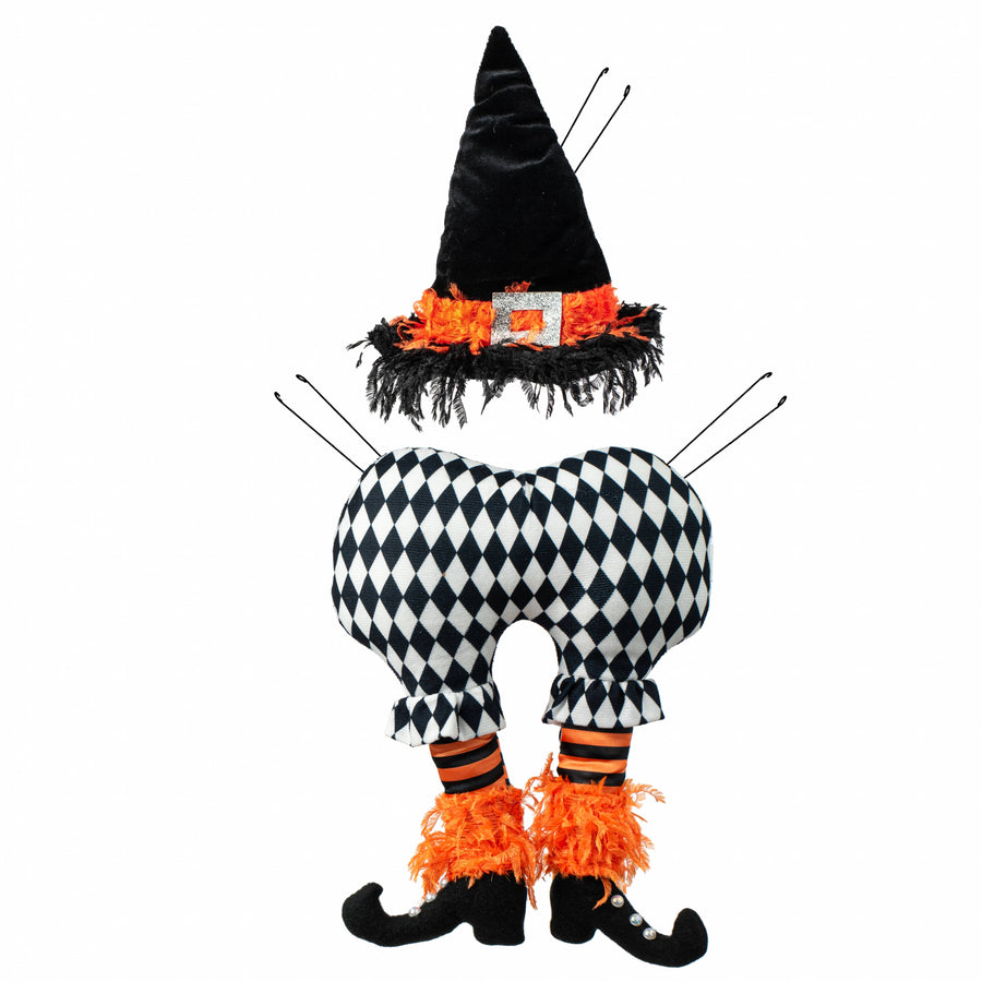 20" Harlequin Witch Wreath Decor Kit: Black & White