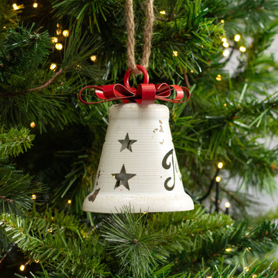 5" Vintage Joy Liberty Bell Ornament: White