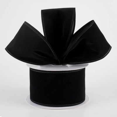 2.5" Value Velvet Ribbon: Black (10 Yards)