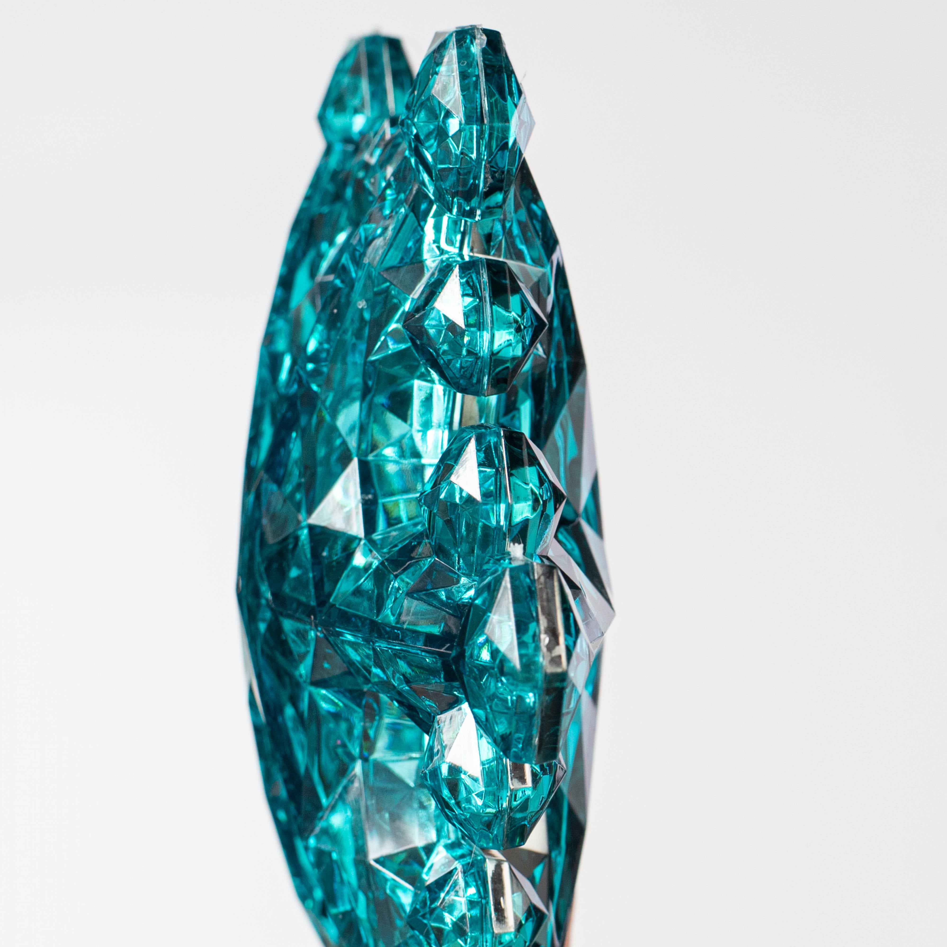 6" Jewel Snowflake Ornament: Teal