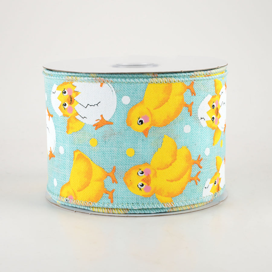 2.5" Baby Chicks Ribbon: Ice Blue (10 Yards)