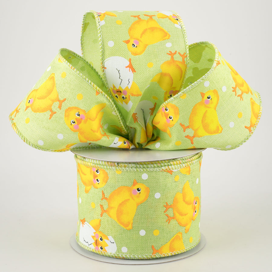 2.5" Baby Chicks Ribbon: Lime Royal (10 Yards) Lifestyle Photo