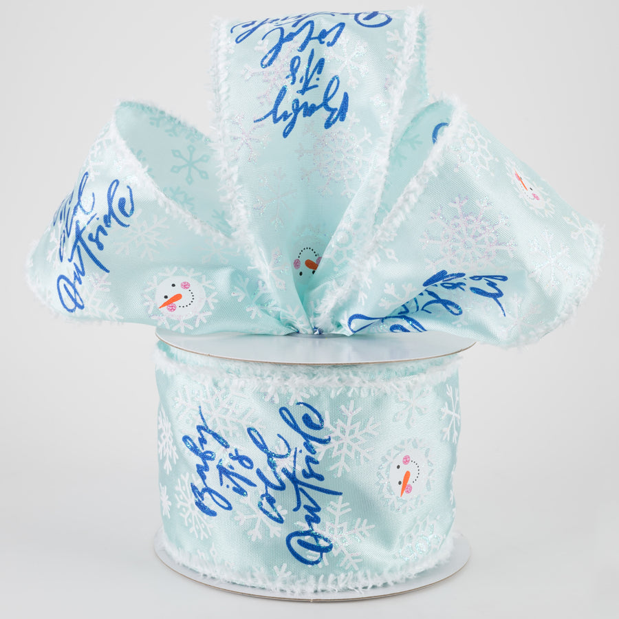 2.5" Baby It's Cold Outside Ribbon With Snow Edge (10 Yards) Lifestyle Photo